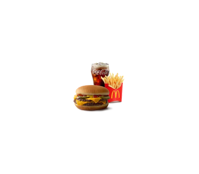 Large Meal Double Cheese Burger With Large Fries and Cold Drink